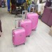 Набор дорожных розовых пластиковых чемоданов 3 в 1 - маленький, средний и большой (DM10052200BR)