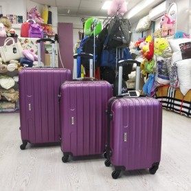 Набір дорожніх фіолетових пластикових валіз 3 в 1 - маленька, середня та велика (DM10142100BR)