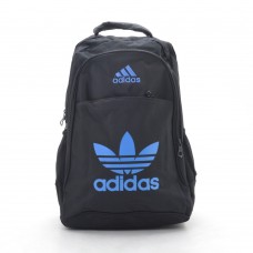 Рюкзак Adidas черный спортивный повседневный с синими буквами (DM3CL)