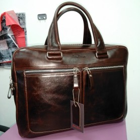 Деловая коричневая кожаная сумка мужская портфель (DMB260102IH)