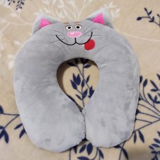 Дорожня подушка на шию, під голову Сірий Котик для подорожей (DM220014KZ)