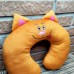 Дорожня подушка на шию, під голову Помаранчевий Оранжевий Котик для подорожей (DM220023KZ)
