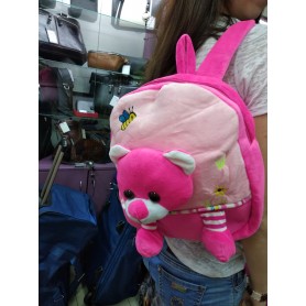 Рюкзак-игрушка для малышей мягкий розовый Медведь Мишка (DM24421-02lB)