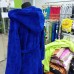 Махровый халат синий женский электрик (DM2200522IT)