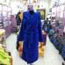 Махровый халат синий женский электрик (DM2200522IT)