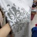 Набір рушників біло-сірого кольору з орнаментом лицьовий та банний велюр бавовна Чотири полоси Туреччина (DM5090119DM) 