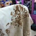 Рушник для обличчя біло-бежево-коричневий з орнаментом велюр бавовна Чотири полоси Туреччина (DM5090101DM) 