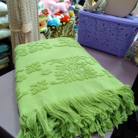 Банное полотенце зеленое хаки хлопок Турция с бахромой  для сауны  (DM5090128DM) 