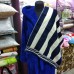 Набор полотенец синего цвета полоска для лица и ванны велюр хлопок Турция (DM5090117DM) 