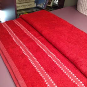 Бамбуковое бордовое полотенце для тела 70*140 см с полосами Турция (DM70140203DM) 