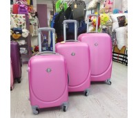 Набір дорожніх рожевих пластикових валіз 3 в 1 - маленька, середня та велика (DM10052200BR)